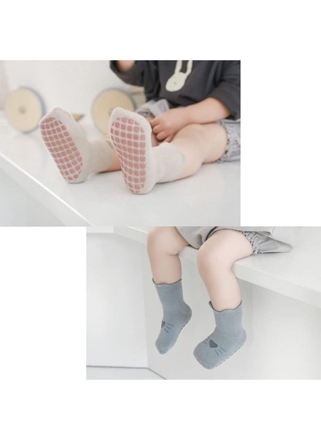 Depend Baby Socks for Girls Boys 5 Pairs Cute Animal Cartoon Toddler Kids Anti-Slip Socks  - Image 5