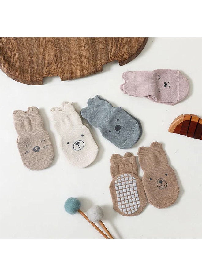 Depend Baby Socks for Girls Boys 5 Pairs Cute Animal Cartoon Toddler Kids Anti-Slip Socks  - Image 4