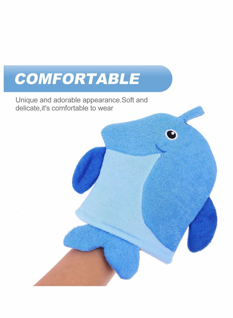 سيوسي Sponges for Bath, 5pcs Kids Sponge Mitt Glove, Baby Super Soft, Toddler Cute Animal Shower Bathing Loofah Wash Gloves Body Scrub - Image 3