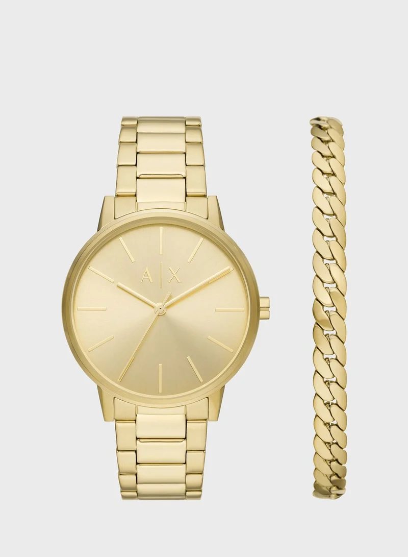 Armani Exchange Ax7144Set Analog Watch & Bracelet Set