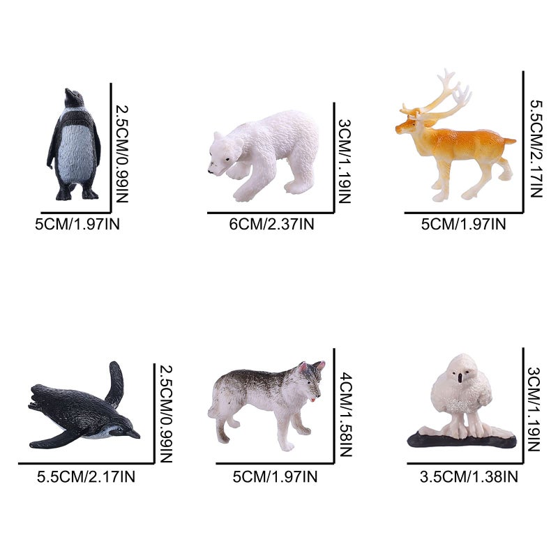 JOKFEICE Small Polar Animals Figurines, 25pcs Realistic Plastic Penguin Polar Bear Action Model for Early Educational, Birthday Cupcake Topper for Kids - Image 2