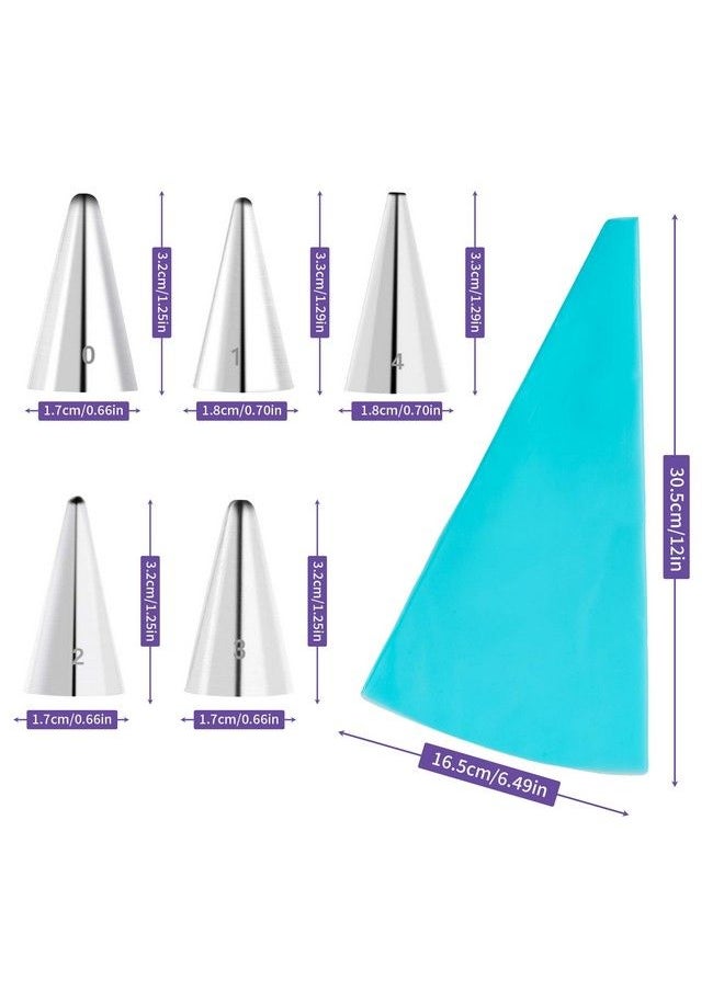 GOOTRADES 7 Pcsset Cake Decorating Tips (5 Writing Tube1 Coupler1 Silicone Pastry Bag)  - Image 4