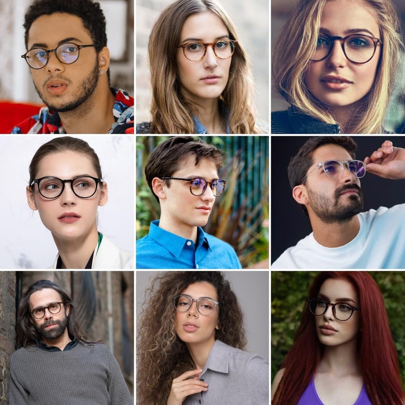 JOVAKIT Round Blue Light Glasses for Women Men Fashion Retro 90s Small Frame Computer Eyeglasses Anti Eyestrain (Tortoise) - Image 4