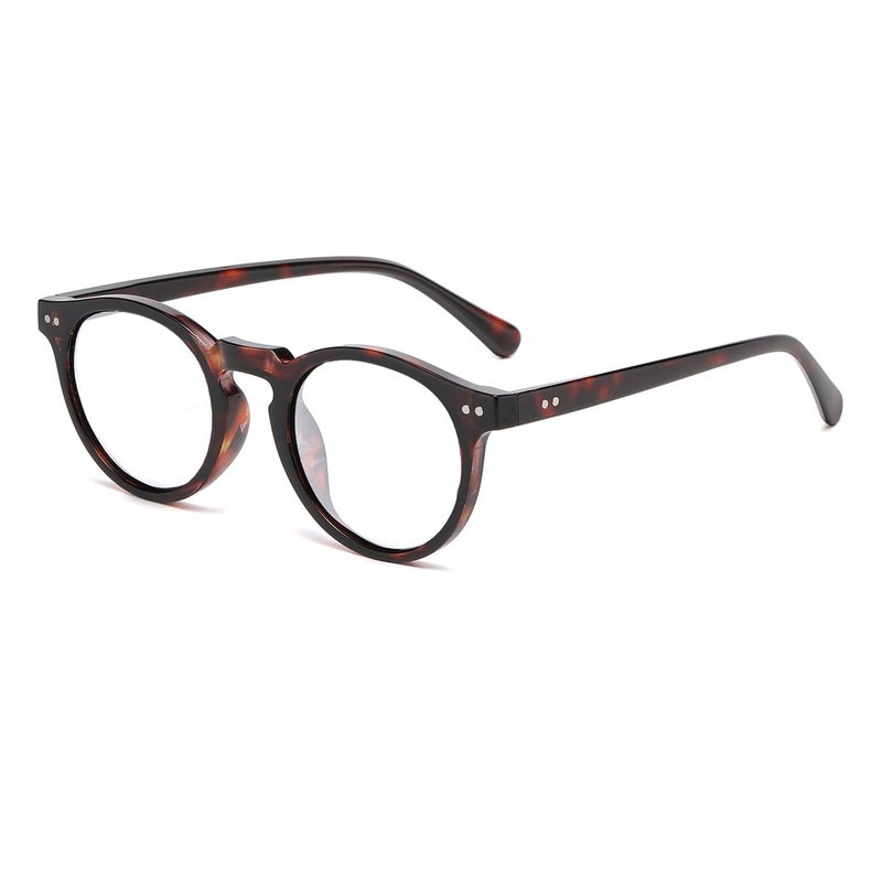 JOVAKIT Round Blue Light Glasses for Women Men Fashion Retro 90s Small Frame Computer Eyeglasses Anti Eyestrain (Tortoise) - Image 1