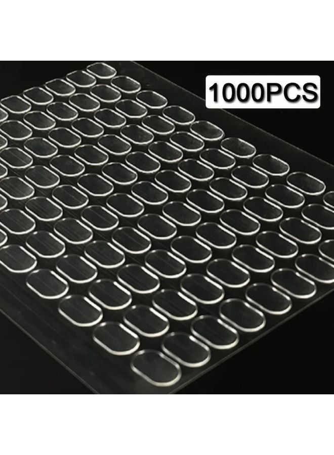 1000 قطعة شريط لاصق شفاف مزدوج الوجه ملصقات لاصقة غير متبقية للاستخدام في الأعمال اليدوية والمكتب والمنزل - Image 1
