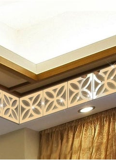 Excefore Acrylic Mirror Wall Stickers, Mirror Decals Tiles Border, DIY Wall Decor Sticker, 30Pcs Mirror Art Tile Decal, for Living Room Home Background Bathroom and Room Decoration 10* 10cm (Gold)  - Image 5