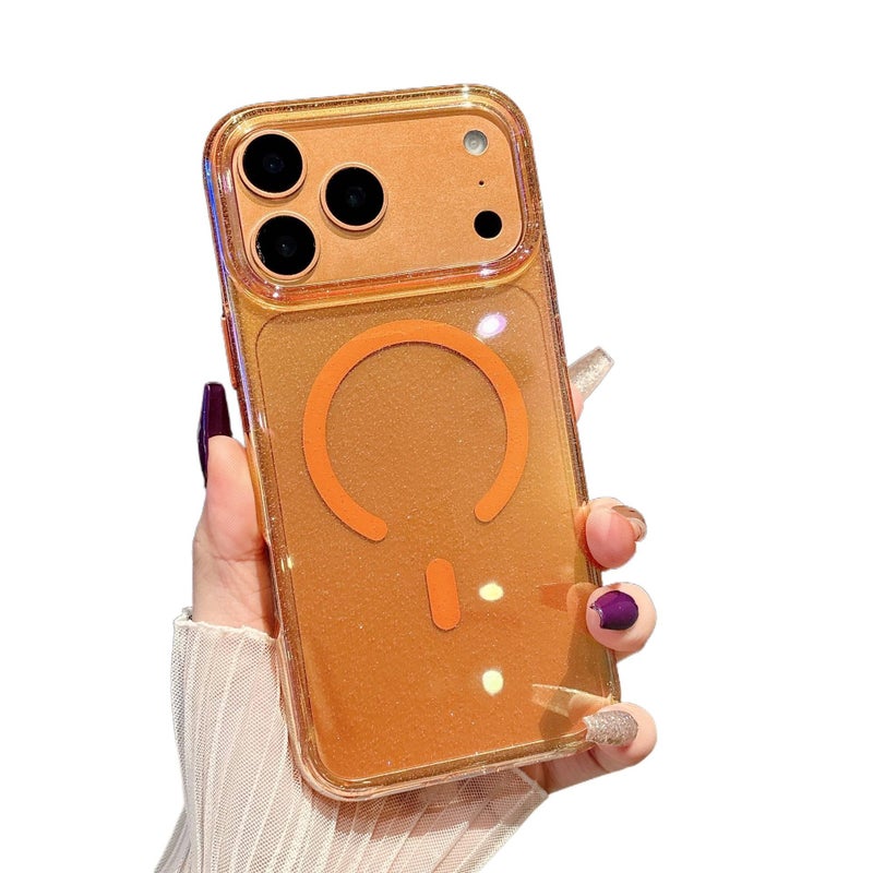 MagSafe Case | Drop Protection | Strong Magnetic | Shockproof Cover for iPhone 14 / 14 Plus / 14 Pro / 14 Pro Max | Orange TPU+PC - Image 1