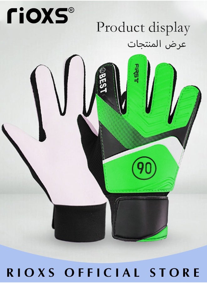 RIOXS - Sport Goalie Gloves And Knee Pads,Size 5 Goal Keeping Gloves For Kids,Boys Girls Football Goalkeeper Gloves,Breathable Soccer Goalie Gloves,Training Soccer Gloves With Strong Grip Palms To Give Powerful Protection - Image 1