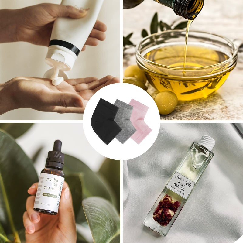 tifanso 3 Pairs Moisturizing Heel Socks for Dry Cracked Feet, Gel Repair Moisture Spa Socks for Women Dry Cracked Heels Overnight (Regular) - Image 4