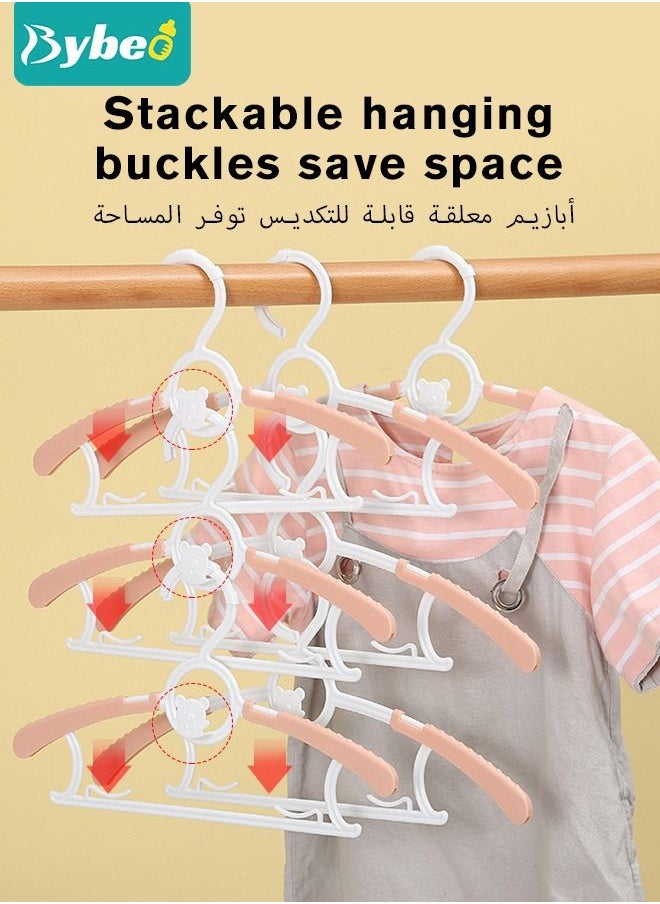 Bybeo Baby 30PCS Nursery Closet Hangers 28-36cm PP Adjustable Infant Cloth Pant Coat Hanger for Newborn Girl and Boy Toddlers Kids  - Image 2