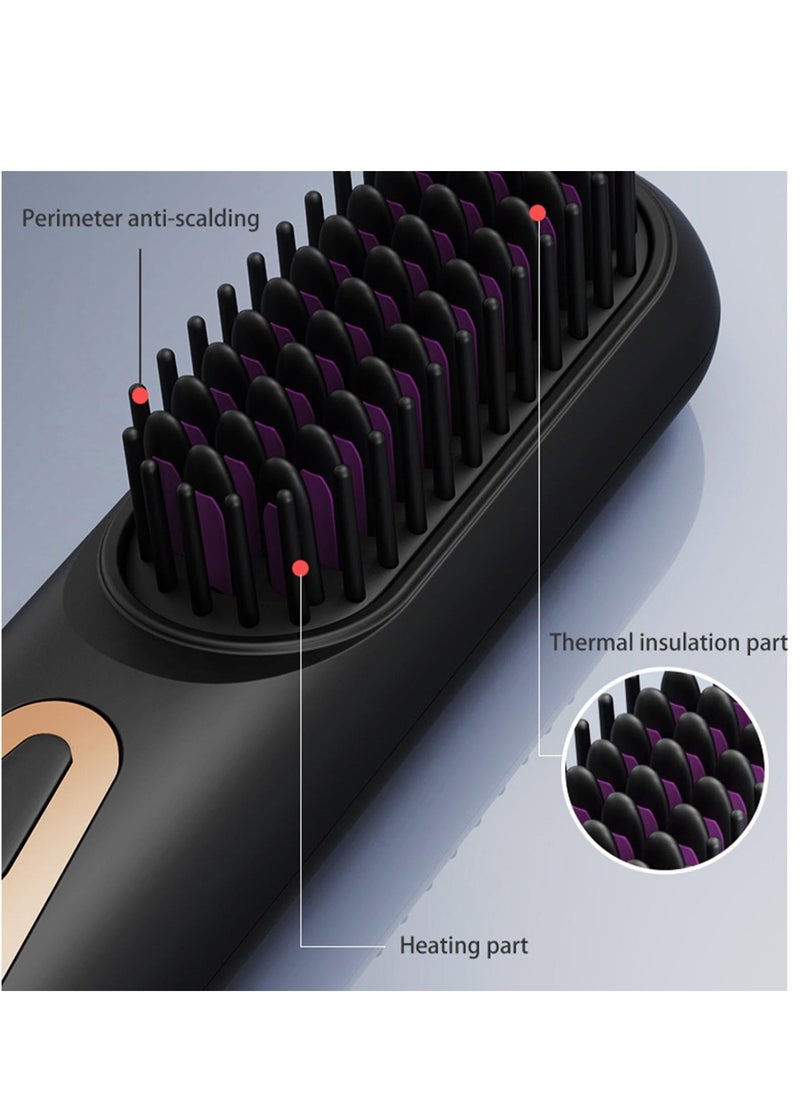 Hair Straightener Brush Heated Straightening Brush, for Smooth Frizz-Free Women Hair, Hair Straightener Brush, Rechargeable -Purpose Curling Iron Comb, Heat Pressing Combs for Women, Girls - Image 3