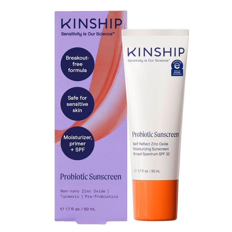 Kinship Zinc Oxide Mineral Sunscreen for Face Self Reflect SPF 32 | Vegan, Reef Safe, Non Toxic Eczema Sunscreen for Sensitive Skin | Sunblock Face Moisturizer with SPF (1.75 oz) - Image 1
