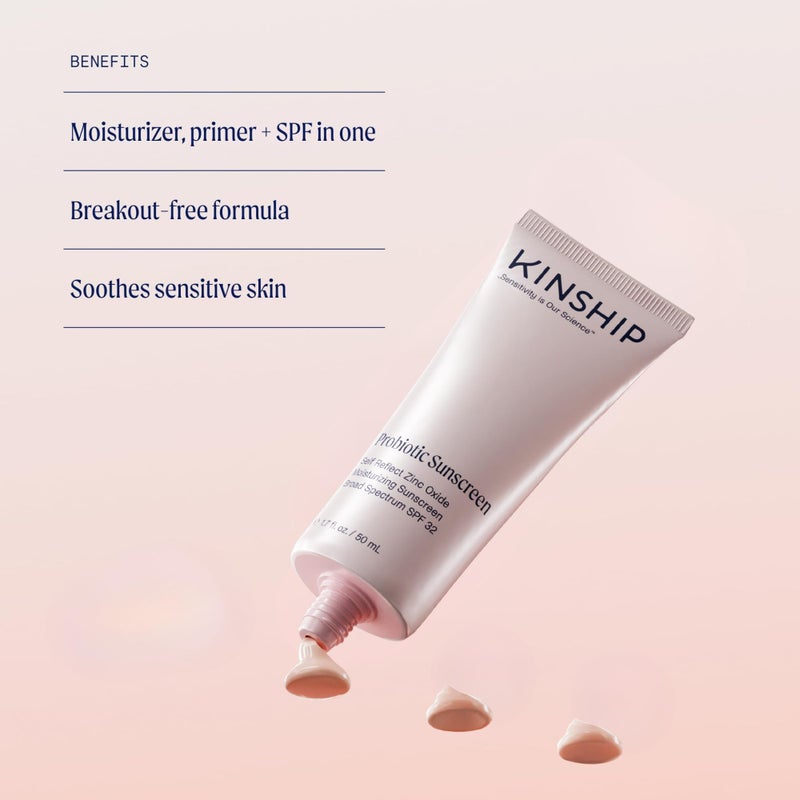 Kinship Zinc Oxide Mineral Sunscreen for Face Self Reflect SPF 32 | Vegan, Reef Safe, Non Toxic Eczema Sunscreen for Sensitive Skin | Sunblock Face Moisturizer with SPF (1.75 oz) - Image 2