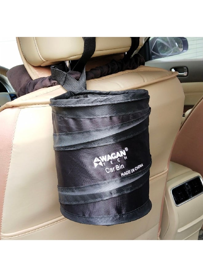 WAGAN Waterproof Easy Installation Travel Portable Car Trash Can Black 1.4 x 7.8 x 8.2 Inch 2121 - Image 3