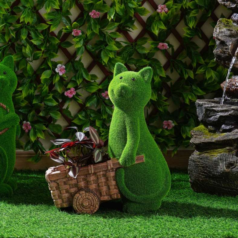 Pan Home وعاء نباتات قطة الطحلب - أخضر