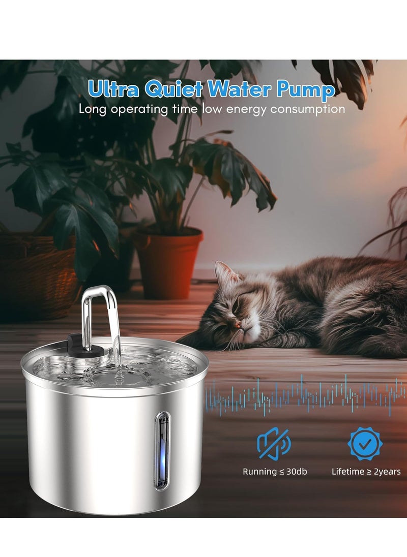 Kidle Stainless Steel Cat Fountain Cat Water Fountain Stainless Steel Pet Water Fountain Dog Water Dispenser for Cats  - Image 3