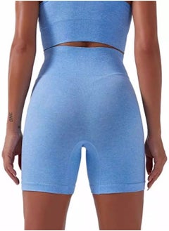 Seamless Yoga and Workout Set | Blue Sports Bra & High-Waist Biker Shorts | Comfortable Activewear for Gym, Yoga, and Fitness - pzsku/Z0E1A83DFC617571AE0C8Z/45/_/1639235086/d4b4657a-ce71-4574-a7e5-fc6ec82e2302