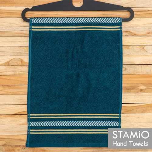 STAMIO Cotton 390 GSM Hand Towel Set of 4, 33 X 51 cm for Men, Women, Home Use, Gym, Wash Basin | Soft, Absorbent, Quick Dry, Small Size Towels, Travel Friendly | Navy Blue - Image 5