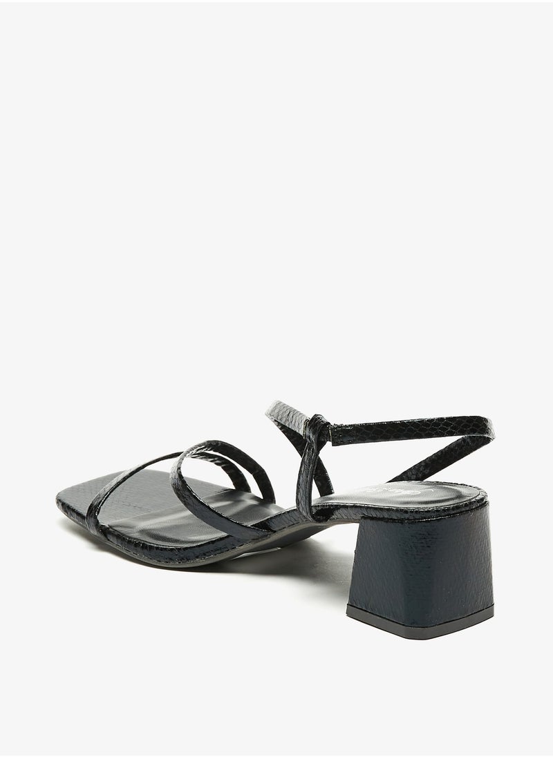 Flora Bella By Shoexpress - Womens Square Toe Slingback Strap Sandals with Block Heels - Image 1