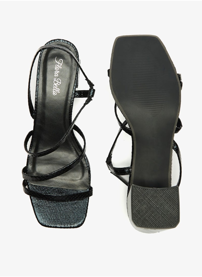 Flora Bella By Shoexpress - Womens Square Toe Slingback Strap Sandals with Block Heels - Image 1