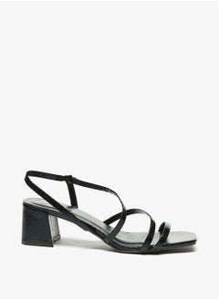 Womens Square Toe Slingback Strap Sandals with Block Heels