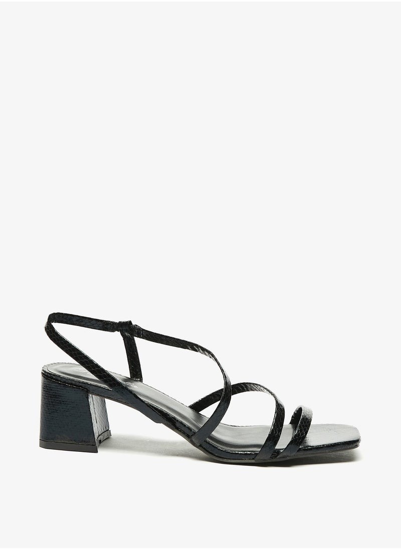 Flora Bella By Shoexpress - Womens Square Toe Slingback Strap Sandals with Block Heels - Image 1