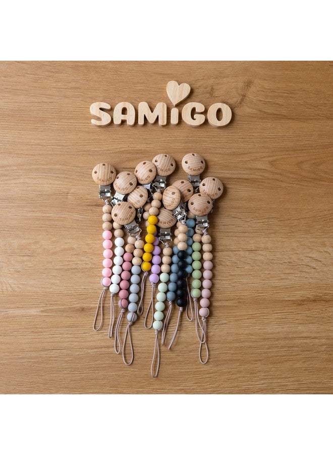 SAMiGO Pacifier Clips for Baby Girls Pacifier Holders Silicone Paci Binky Clips - 2 Pack - Image 5