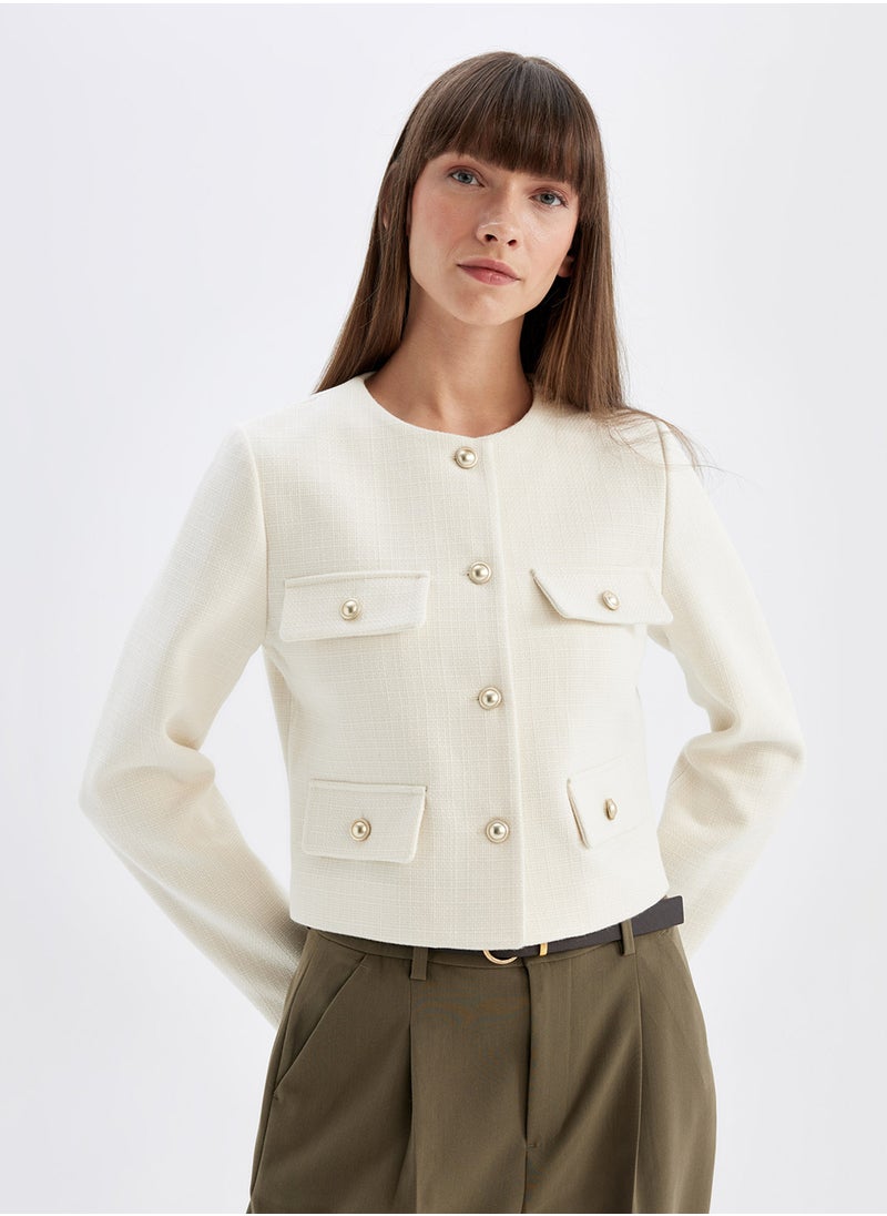 Cropped Crew Neck Button-Up Blazer Jacket - pzsku/Z0E1A9620B71DBB2B1969Z/45/_/1729507780/671d33ea-29a8-4ab5-b010-62e344f46e28