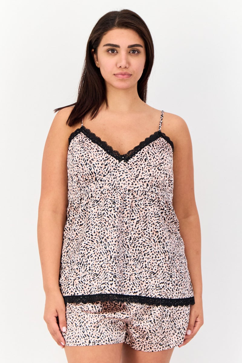 Marilyn Monroe Women 2 Pcs Allover Print Top And Short Pajama Set, Multicolor - Image 1