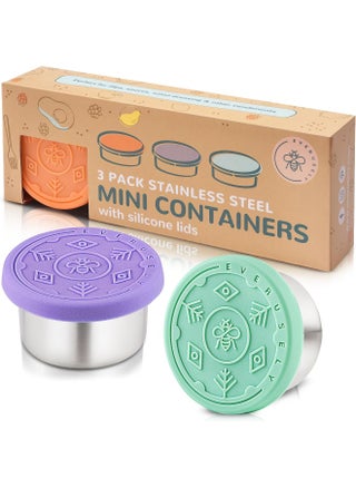 Everusely 3 x 1.7oz Leakproof Salad Dressing Container To Go, Stainless Steel Small Condiment Containers with Lids, Sauce Containers For Lunch Box, Dressing Cups with Lids, Dip Containers, Sauce Cups - pzsku/Z0E1AA57B092FBB04F0CEZ/45/_/1741699779/1b44d69c-b26e-4b75-8fbd-d19f5f5888ee