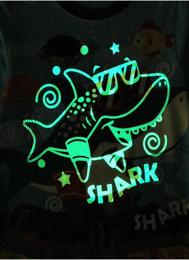 babyqlo Deep Sea Shark Glow-in-the-Dark PJs for Boys