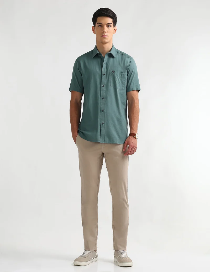 Arrow Green Dobby Regular Fit Shirt for Men | Best Price UAE