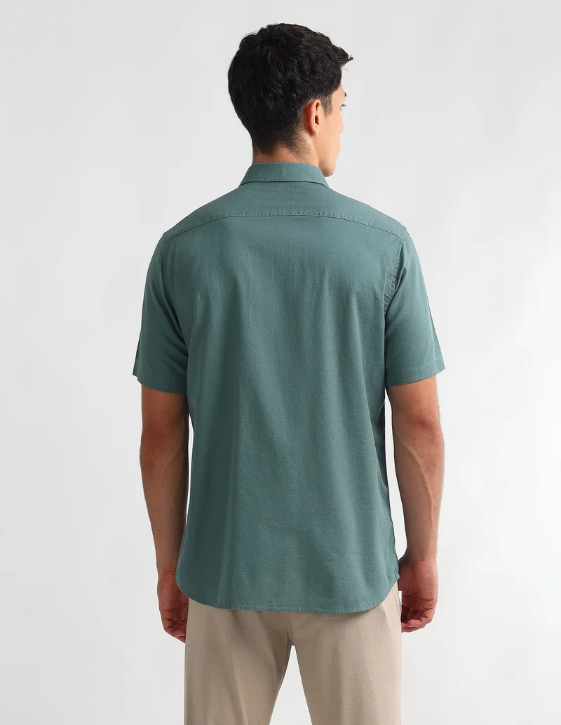 Arrow Green Dobby Regular Fit Shirt for Men | Best Price UAE