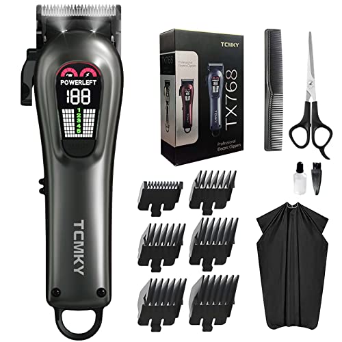 TCMKY Hair Clippers for Men Professional Hair Trimmer for Men Cordless&Corded Barber Clippers for Hair Cutting & Grooming.Rechargeable Hair Trimmer Kit for Household(Silvery) - Image 1