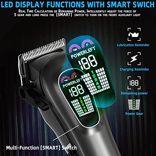 TCMKY Hair Clippers for Men Professional Hair Trimmer for Men Cordless&Corded Barber Clippers for Hair Cutting & Grooming.Rechargeable Hair Trimmer Kit for Household(Silvery) - Image 5