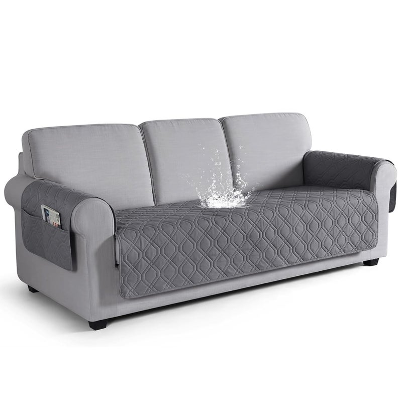 VANSOFY Couch Cover Waterproof Sofa Covers Couch Washable Slipcover Furniture Protector NonSlip Couch Cover for Dogs PetsSofa Gray