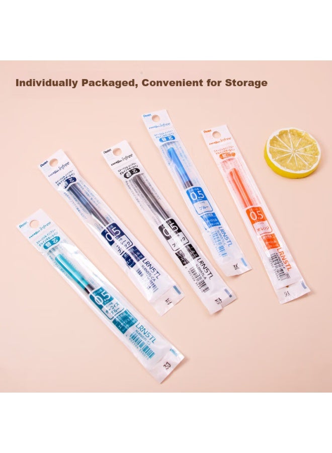 Pentel 0.5Mm Quick-Drying Gel Pen Refills (For Bln75Tl) Xlrn5Tl Blue Black 10-Pack - Image 4