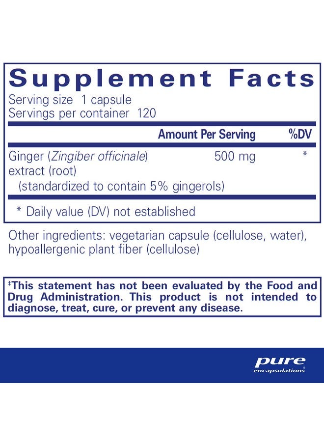 Pure Encapsulations Ginger Extract | Supplement to Support The Digestive, Musculoskeletal, and Cardiovascular Systems* | 120 Capsules - Image 2