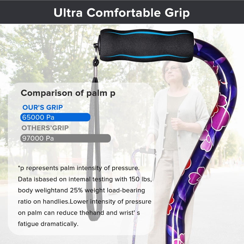 LIXIANG Elegant Walking Cane for Women, Foldable & Adjustable Cane for Seniors with Self-Standing Tip | Lightweight Mobility Aid for Stability & Balance Support - Image 5