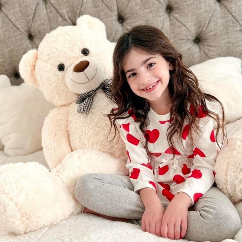 MOSU Giant Teddy Bear 6 Feet Big Cream Stuffed Animal Stuffed Bears, Valentines Teddy Bear Gift for Women Girlfriend Boyfriend, Soft Lifesize Bear Plush for Girl Boy, Plush Gift for Kids (6 Feet) - Image 5