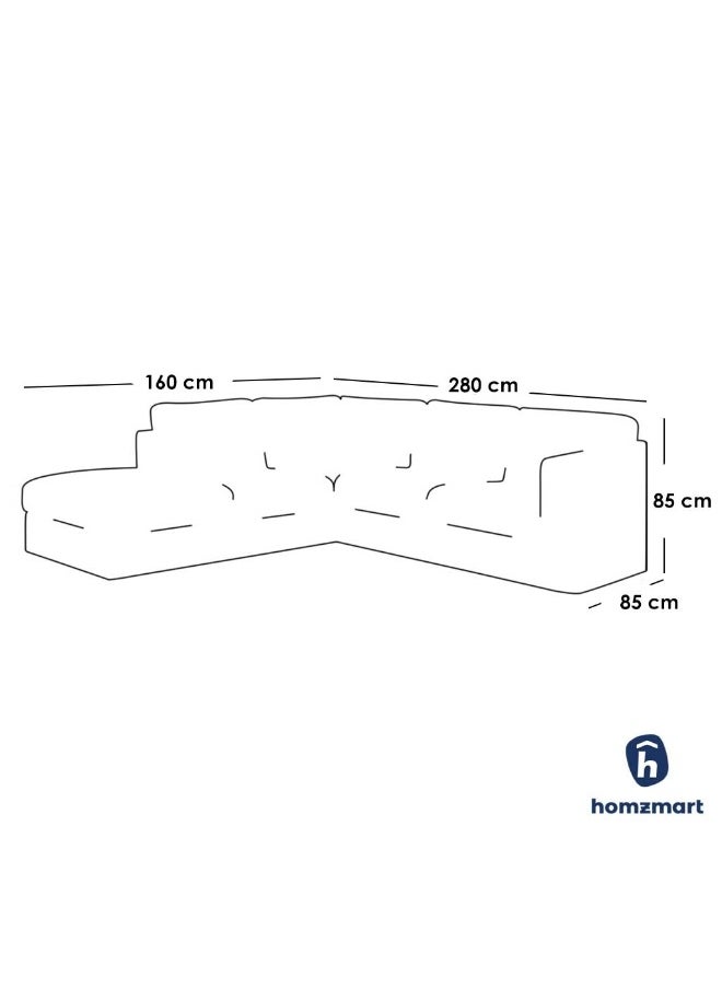 Homzmart MDF and Linen L-Shape Sofa - Grey  - Image 2
