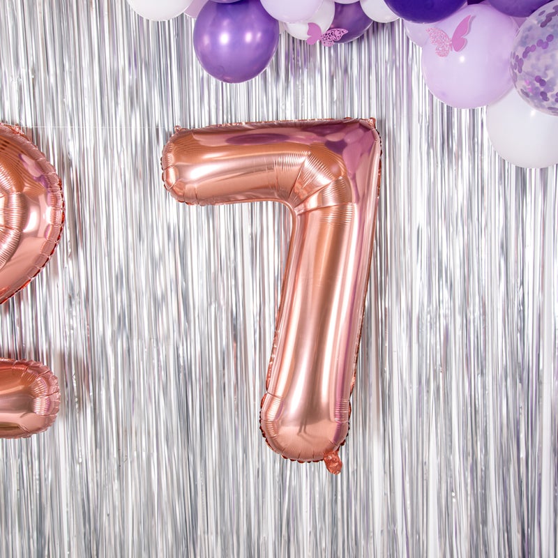 Restaurantware-Balloonify 40 Inch Number Balloon, 1 Large Digital Party Balloon - Number 7, Self-Sealing, Rose Gold Foil Mylar Balloon, Hanging Loop, Decoration For Birthday, Wedding, Or Graduation - Image 3