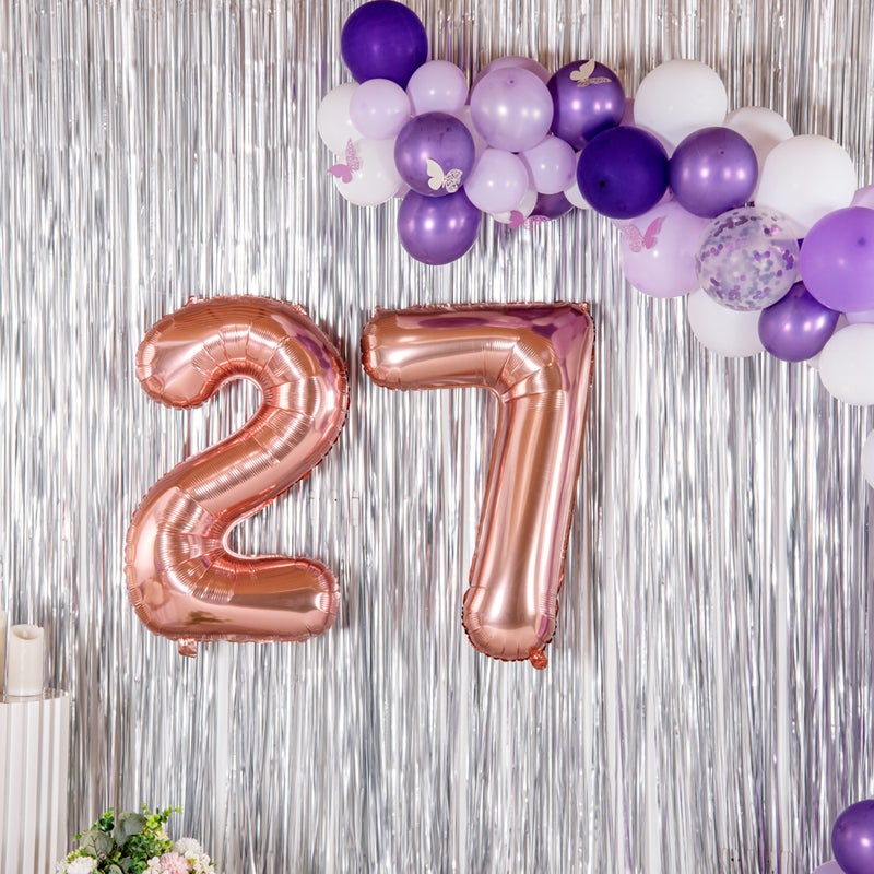 Restaurantware-Balloonify 40 Inch Number Balloon, 1 Large Digital Party Balloon - Number 7, Self-Sealing, Rose Gold Foil Mylar Balloon, Hanging Loop, Decoration For Birthday, Wedding, Or Graduation - Image 4