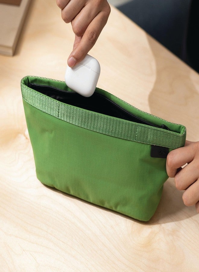 DailyObjects Large Pivot Carry All Pouch for Men and Women |Multi Storage Slip Pockets |Lightweight|Water Repellent|Portable| Recycled Nylon Zippered| Concealed Handles| For Daily Use/Travel (Green) - Image 3