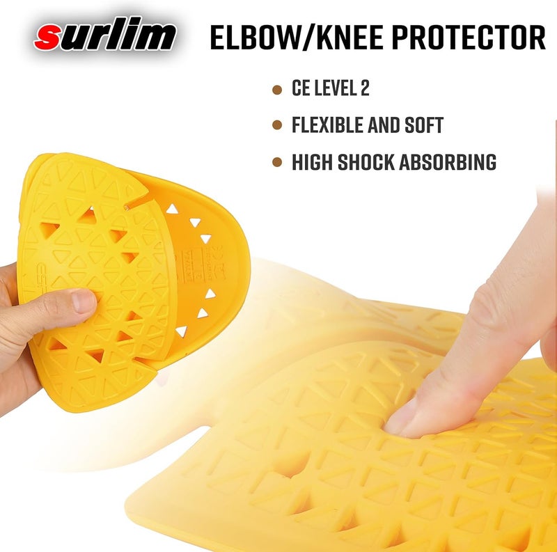 surlim Motorcycle Armor Insert Pads CE Level 2 Motorcycle Protector CE Armor for Motorcycle Jackets Pants (LAS-Elbow/Knee[CE Level 2]) - Image 2
