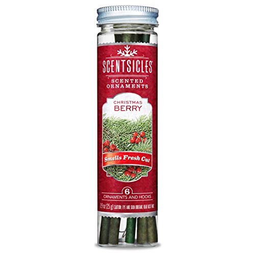 ScentSicles Scentsicles Christmas Berry Scented Christmas Ornaments with Hooks  1 Bottle 6 Sticks Total 