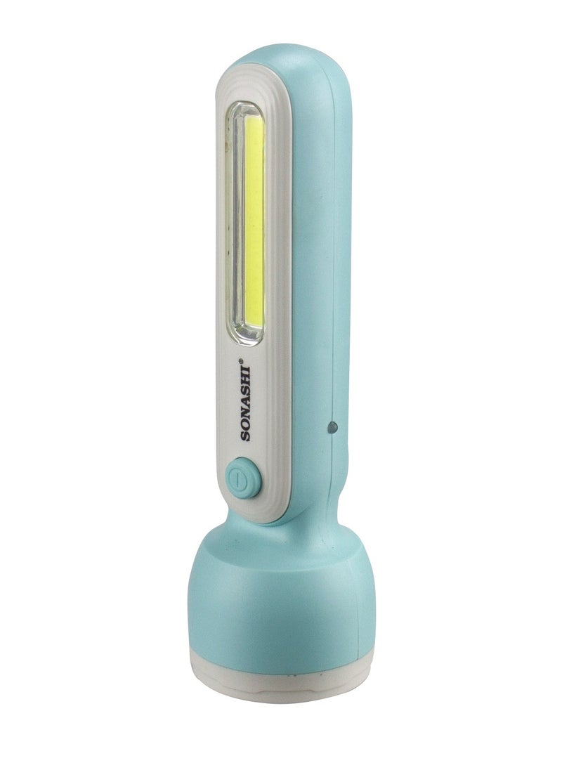 SONASHI Rechargeable LED Flashlight  1 Pc Bright LED with Charge Indicator  800mAh Battery with Continuous Working of 2 Hours  Portable and Durable Product for Emergencies and Camps SPLT-108N Green  - Image 1