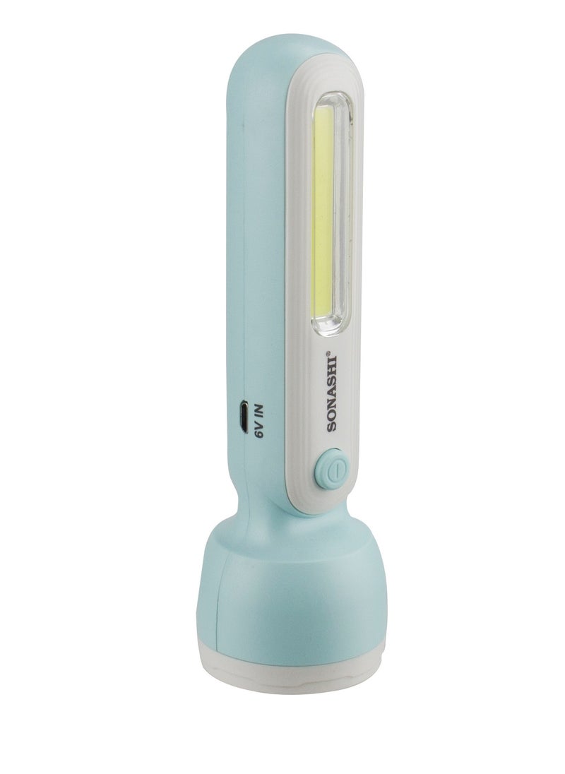 SONASHI Rechargeable LED Flashlight  1 Pc Bright LED with Charge Indicator  800mAh Battery with Continuous Working of 2 Hours  Portable and Durable Product for Emergencies and Camps SPLT-108N Green  - Image 2