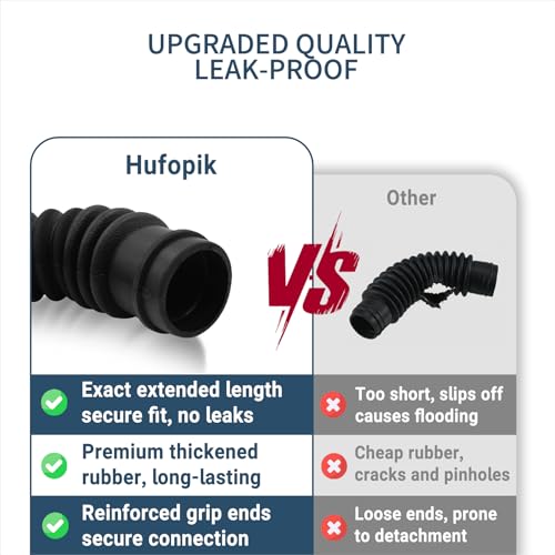 Hufopik 1 Pcs Washer Drain Hose Assembly AEM73213001 - Thicker Tub-to-Pump Connector with Stainless Steel Hose Clamps - Compatible with LG Washing Machines - Image 3