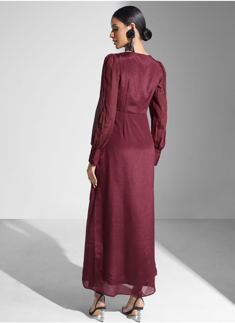 Ella Limited Edition - Slit Sleeve Embellished Dress - Image 1
